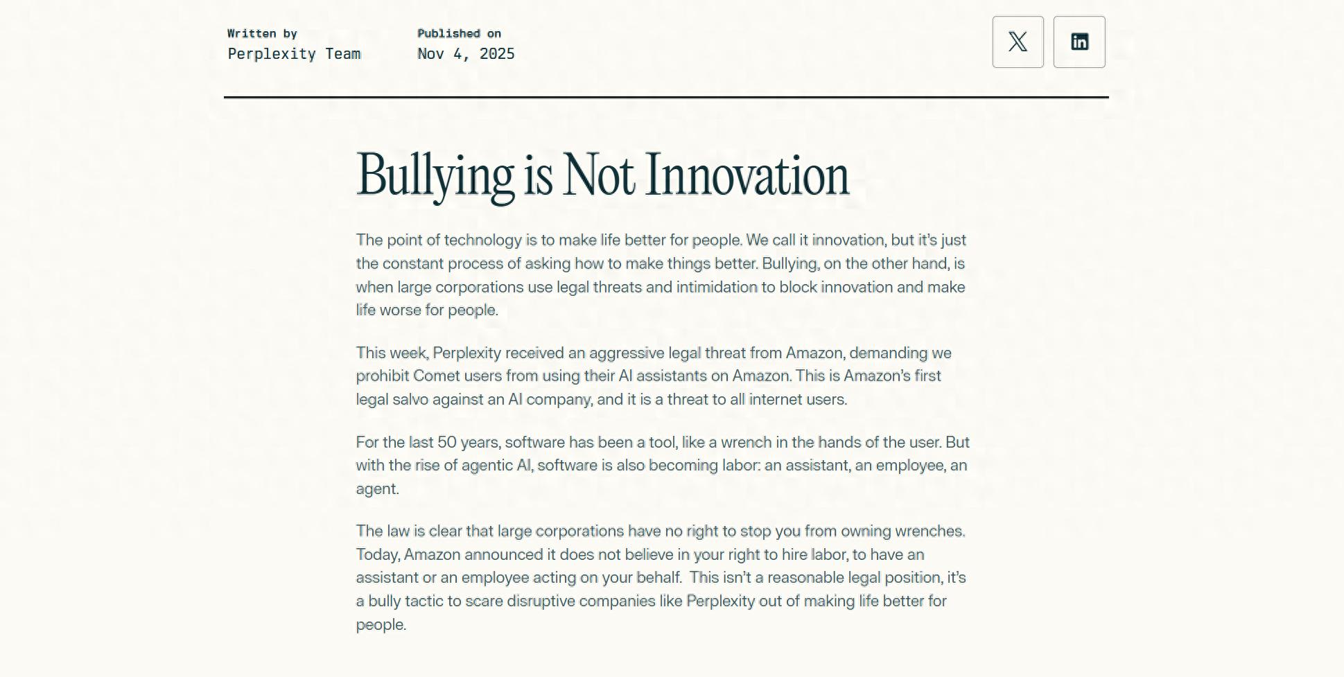 亚马逊区域代理__亚马逊对Perplexity下“逐客令”:带着你的AI代理滚出我的地盘